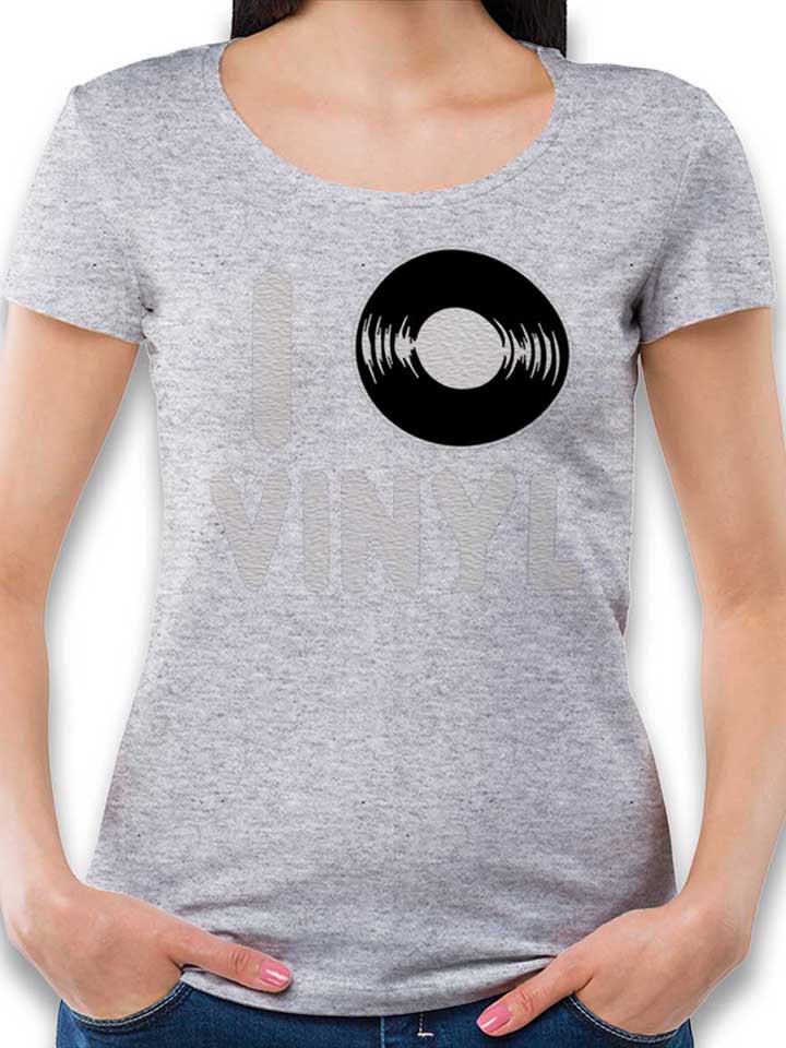 i-love-vinyl-damen-t-shirt grau-meliert 1