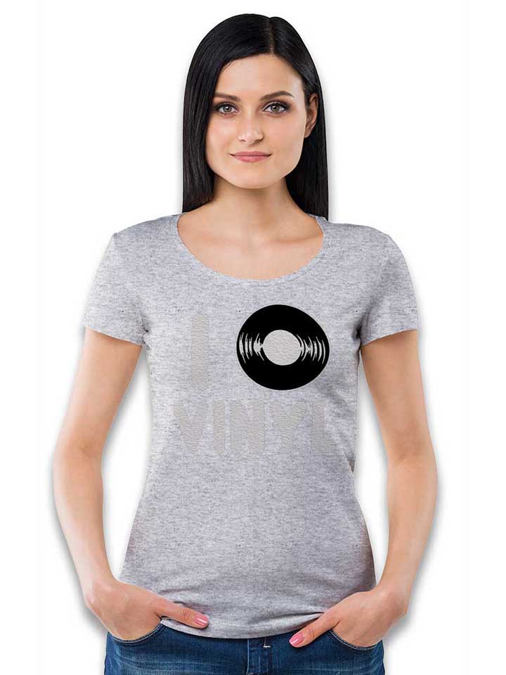 i-love-vinyl-damen-t-shirt grau-meliert 2