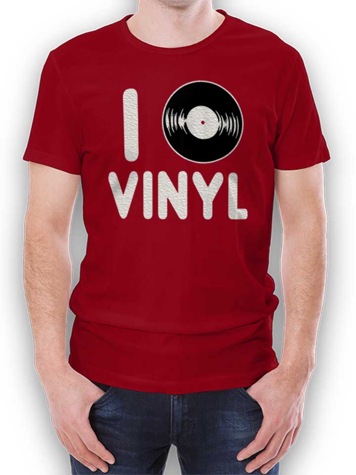 i-love-vinyl-t-shirt bordeaux 1
