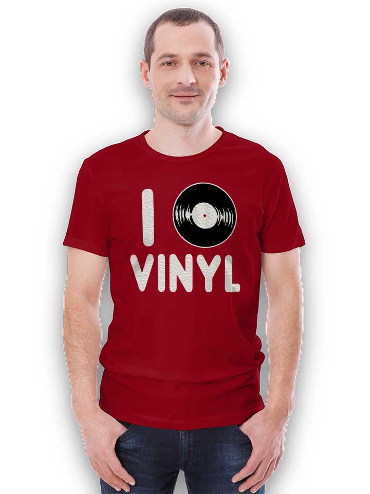 i-love-vinyl-t-shirt bordeaux 2