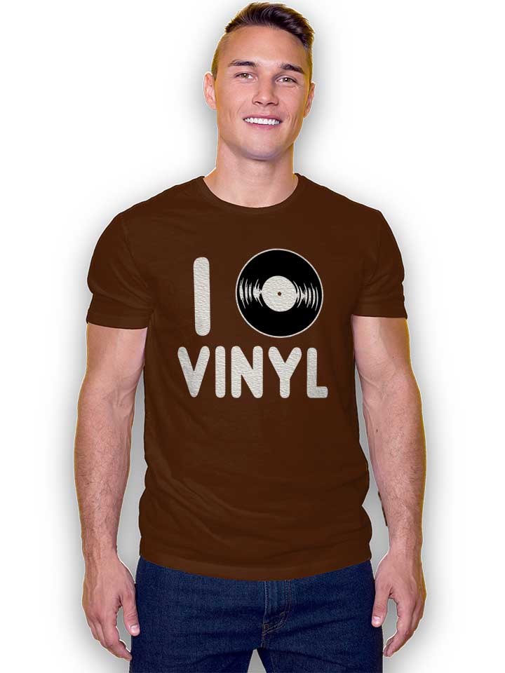 i-love-vinyl-t-shirt braun 2