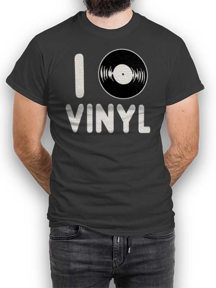 I Love Vinyl T-Shirt dunkelgrau L