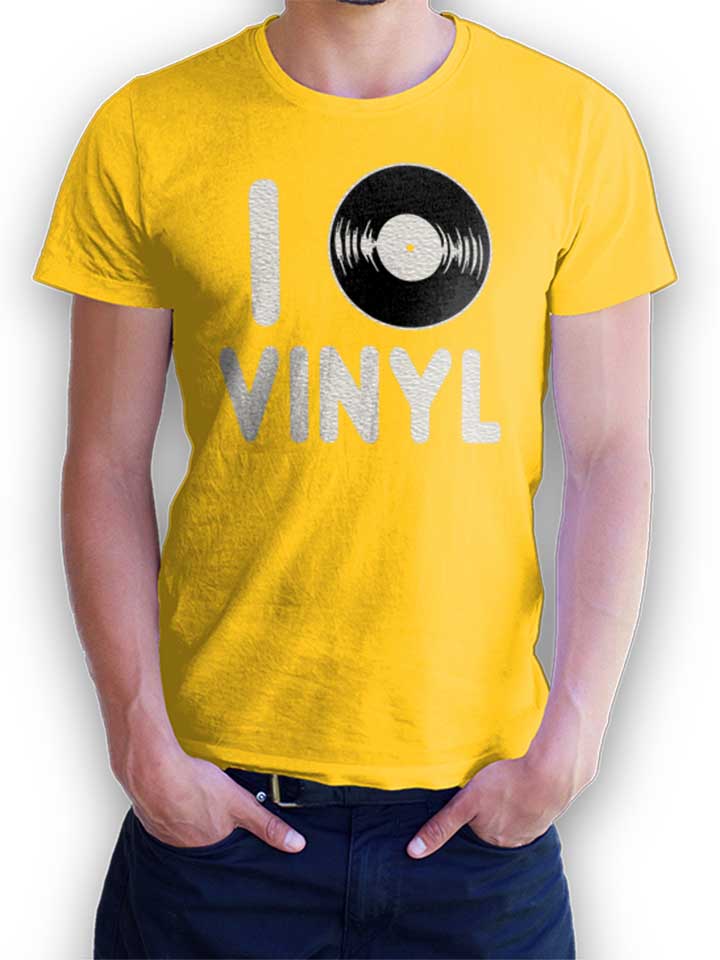 I Love Vinyl T-Shirt gelb L