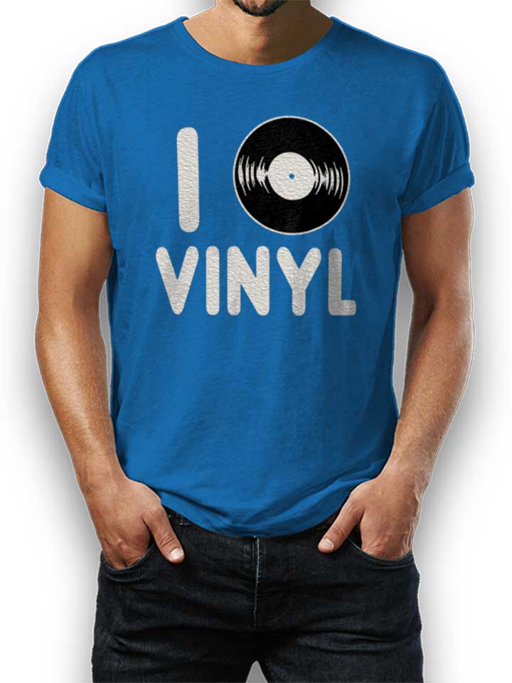 I Love Vinyl Camiseta azul-real L