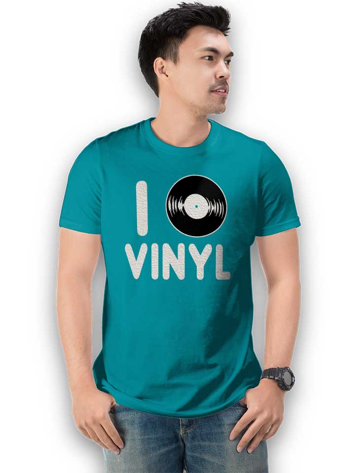 i-love-vinyl-t-shirt tuerkis 2
