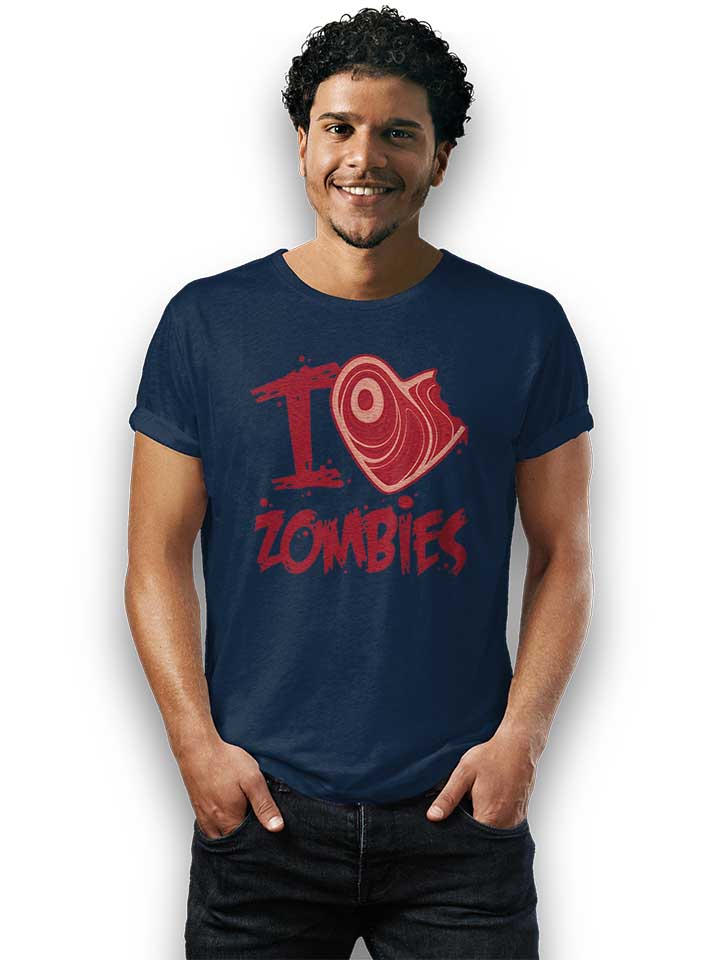 i-love-zombies-with-meat-heart-t-shirt dunkelblau 2
