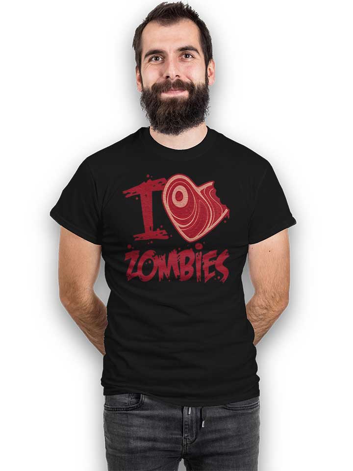i-love-zombies-with-meat-heart-t-shirt schwarz 2
