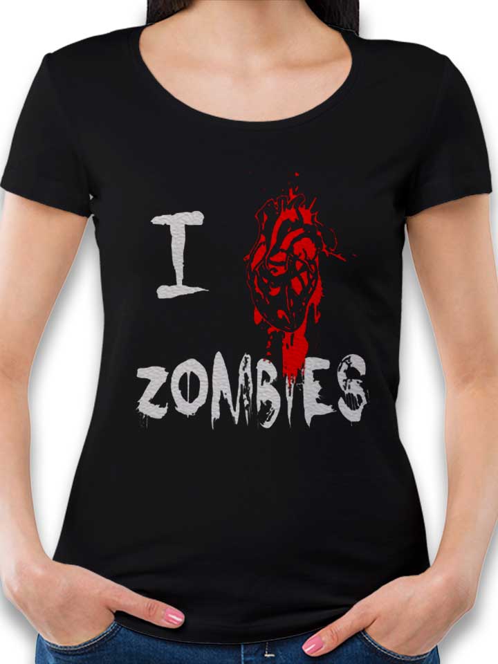 I Love Zombies Damen T-Shirt schwarz L