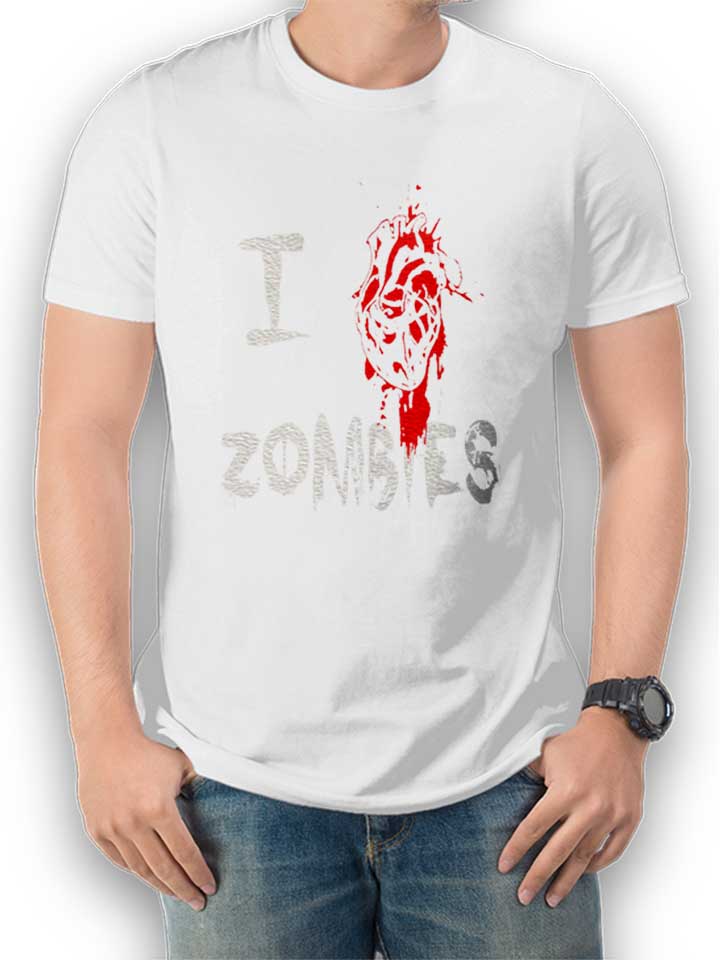 I Love Zombies T-Shirt blanc L