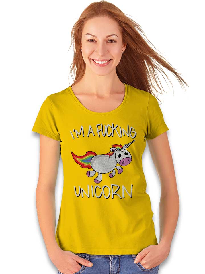 i-m-a-fucking-unicorn-damen-t-shirt gelb 2