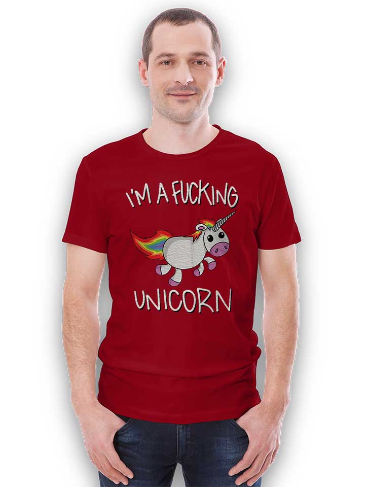 i-m-a-fucking-unicorn-t-shirt bordeaux 2