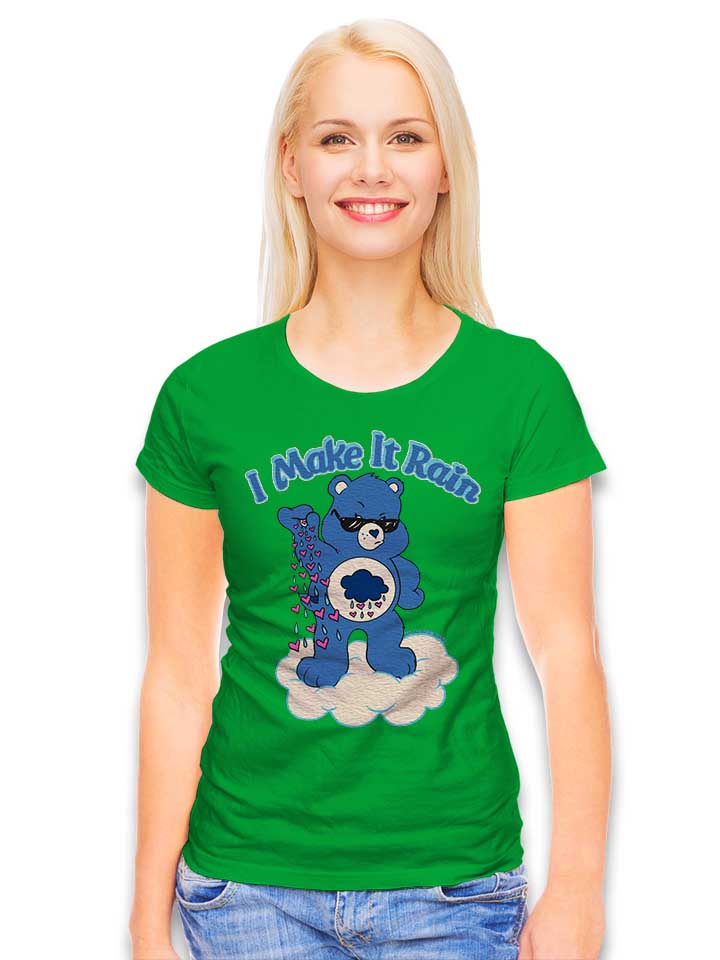 i-make-it-rain-care-bears-damen-t-shirt gruen 2