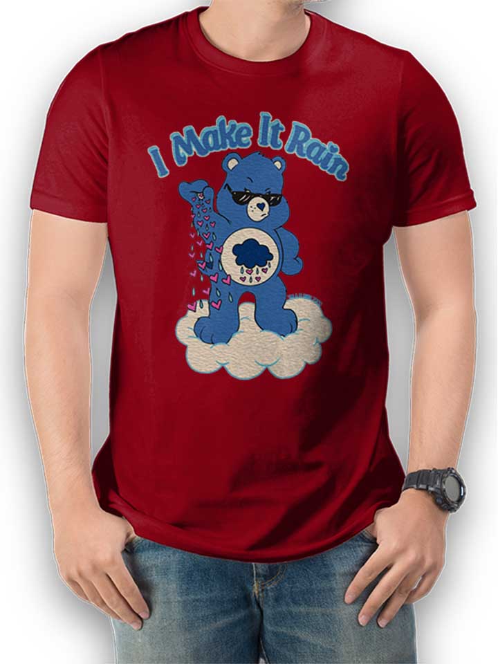 I Make It Rain Care Bears Camiseta burdeos L