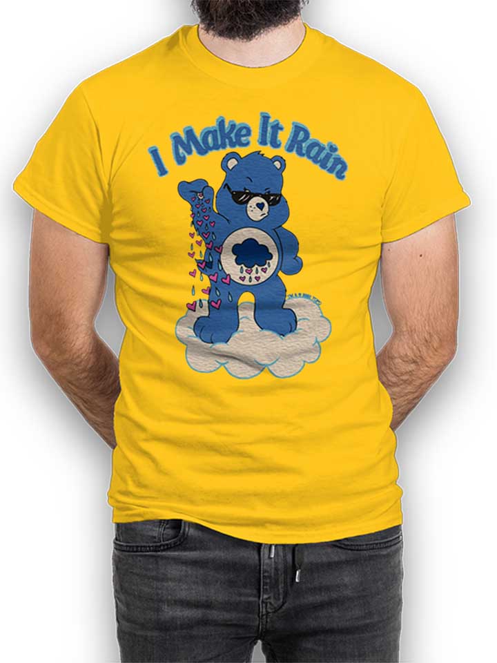 I Make It Rain Care Bears T-Shirt jaune L