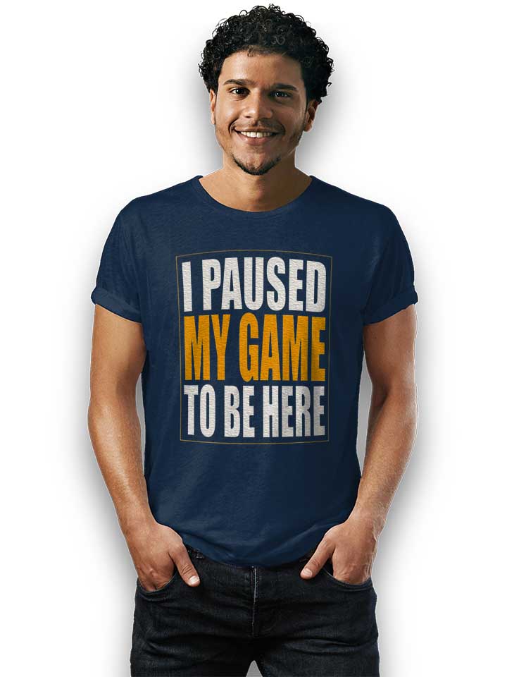 i-paused-my-game-t-shirt dunkelblau 2