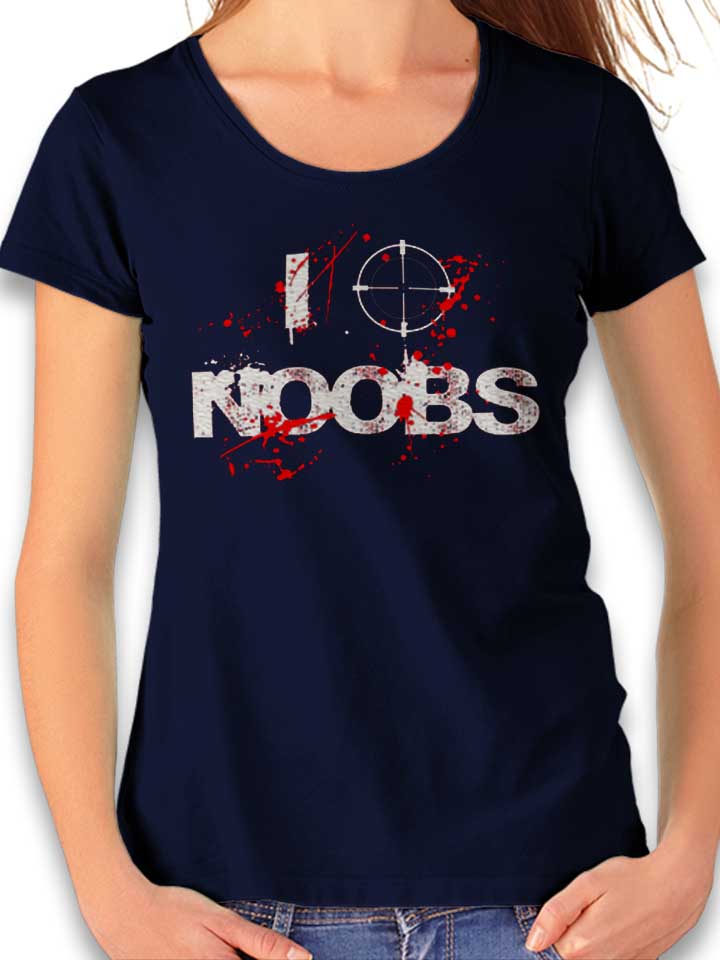 I Shoot Noobs Damen T-Shirt dunkelblau L