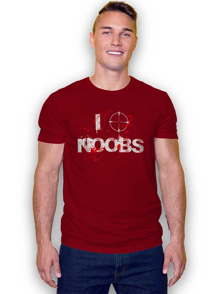 i-shoot-noobs-t-shirt bordeaux 2