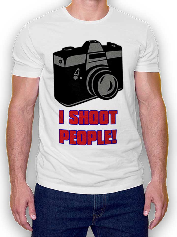 I Shoot People T-Shirt bianco L