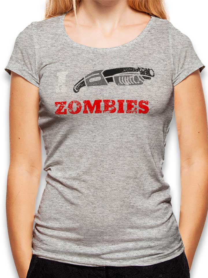 I Shotgun Zombies Vintage Damen T-Shirt grau-meliert L