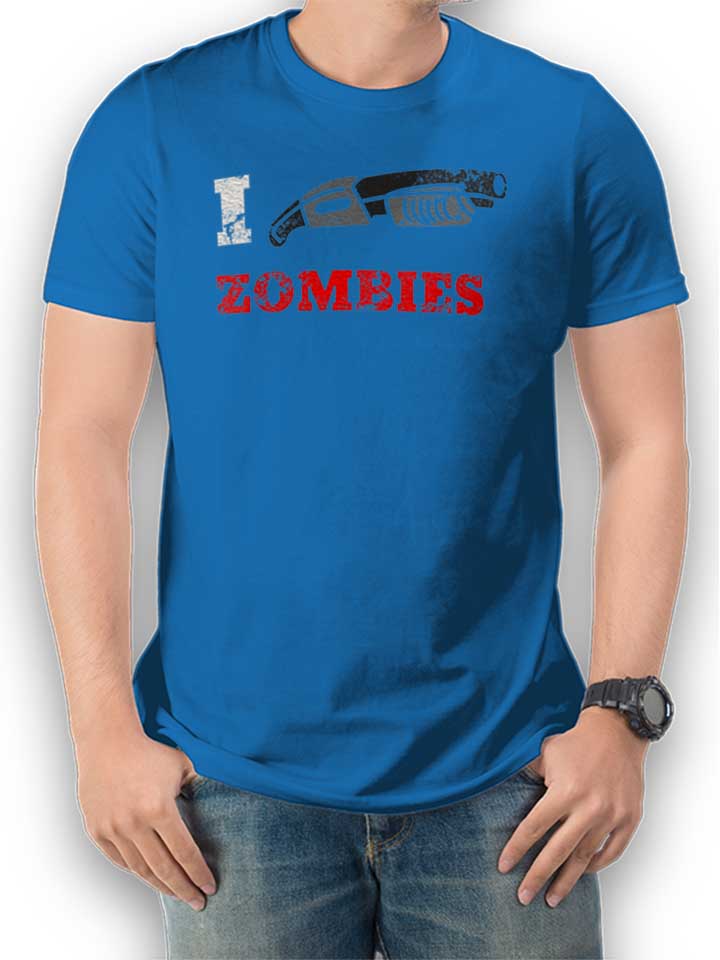 I Shotgun Zombies Vintage Camiseta azul-real L