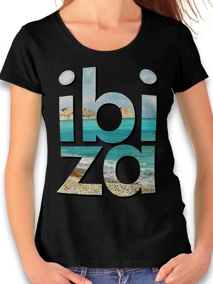 Ibiza Damen T-Shirt schwarz L