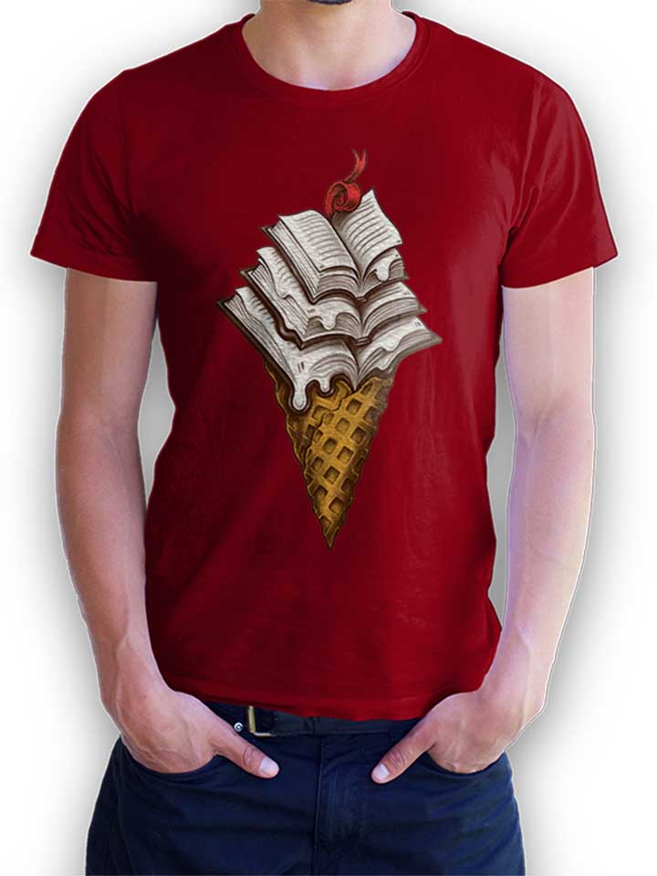 Ice Cream Books T-Shirt maroon L