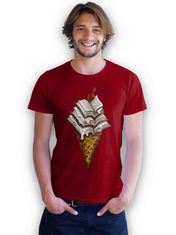 ice-cream-books-t-shirt bordeaux 2