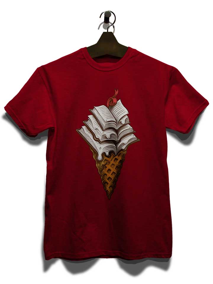 ice-cream-books-t-shirt bordeaux 3