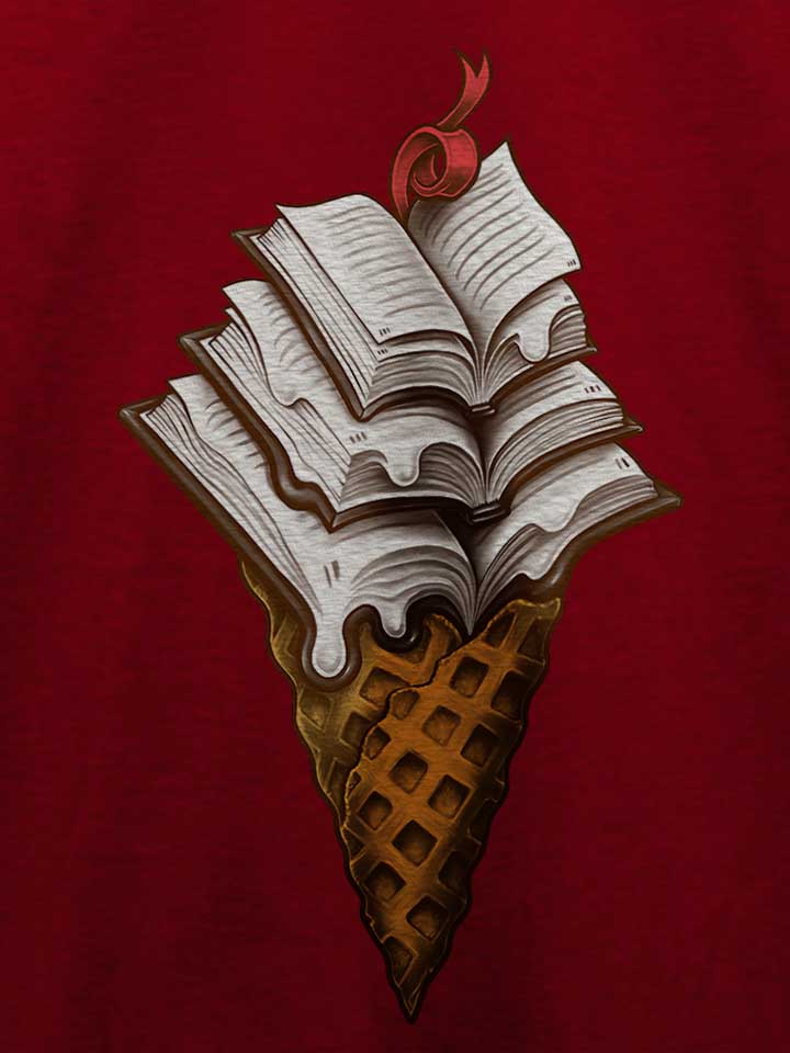 ice-cream-books-t-shirt bordeaux 4
