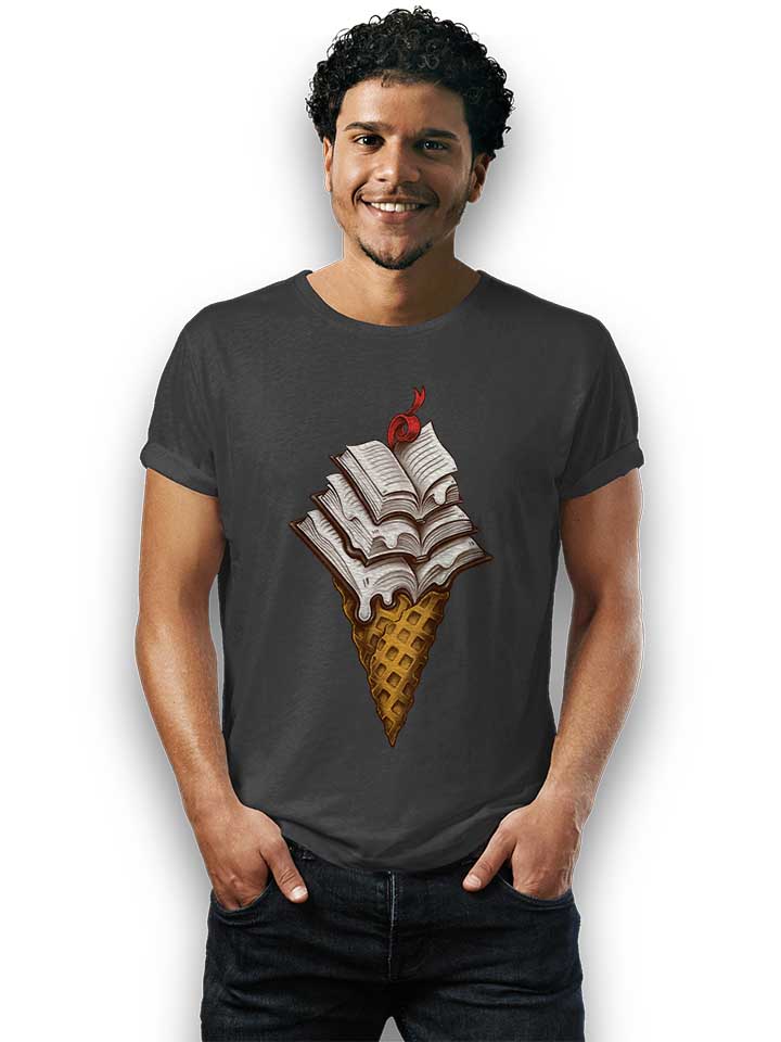 ice-cream-books-t-shirt dunkelgrau 2