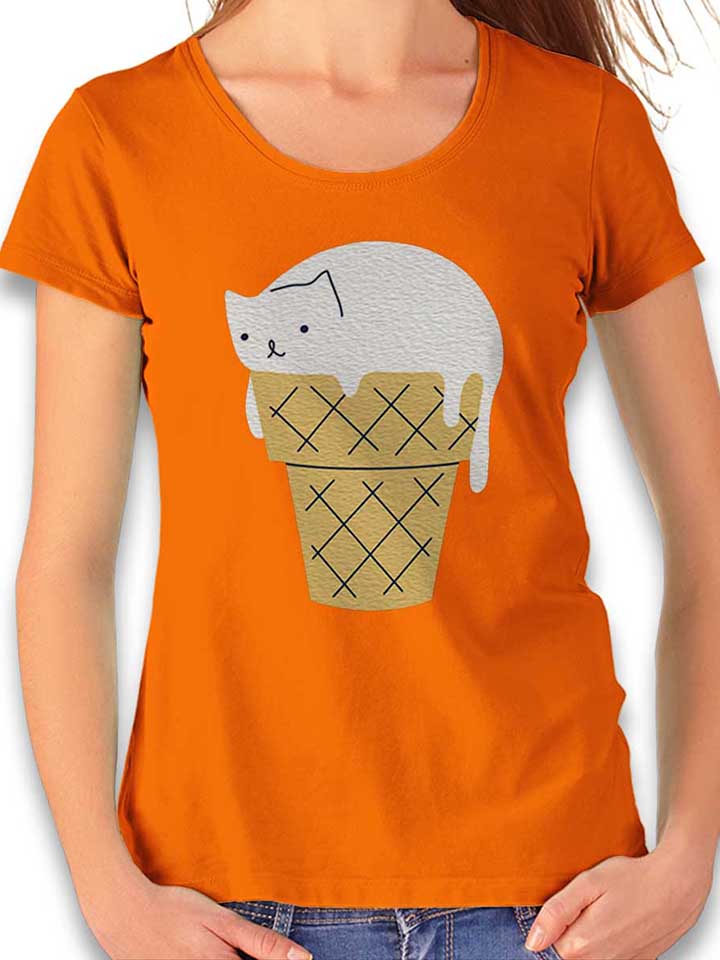 ice-cream-cat-damen-t-shirt orange 1