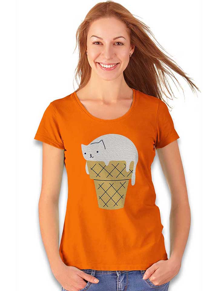 ice-cream-cat-damen-t-shirt orange 2