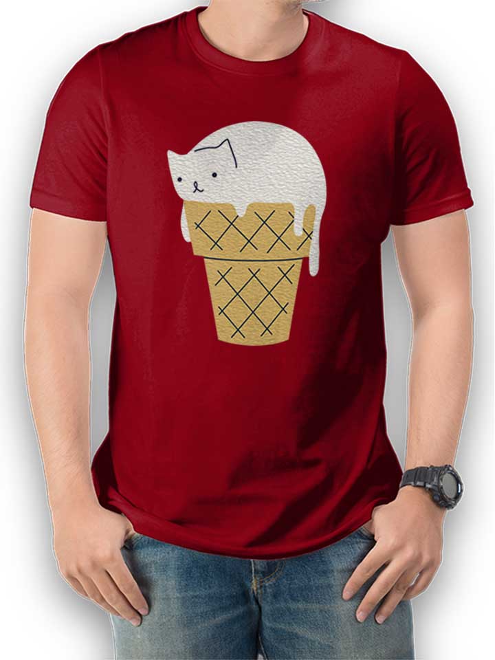 Ice Cream Cat T-Shirt bordeaux L