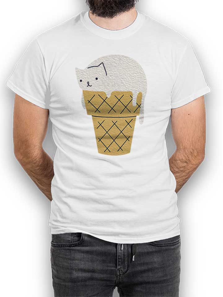 Ice Cream Cat Camiseta blanco L