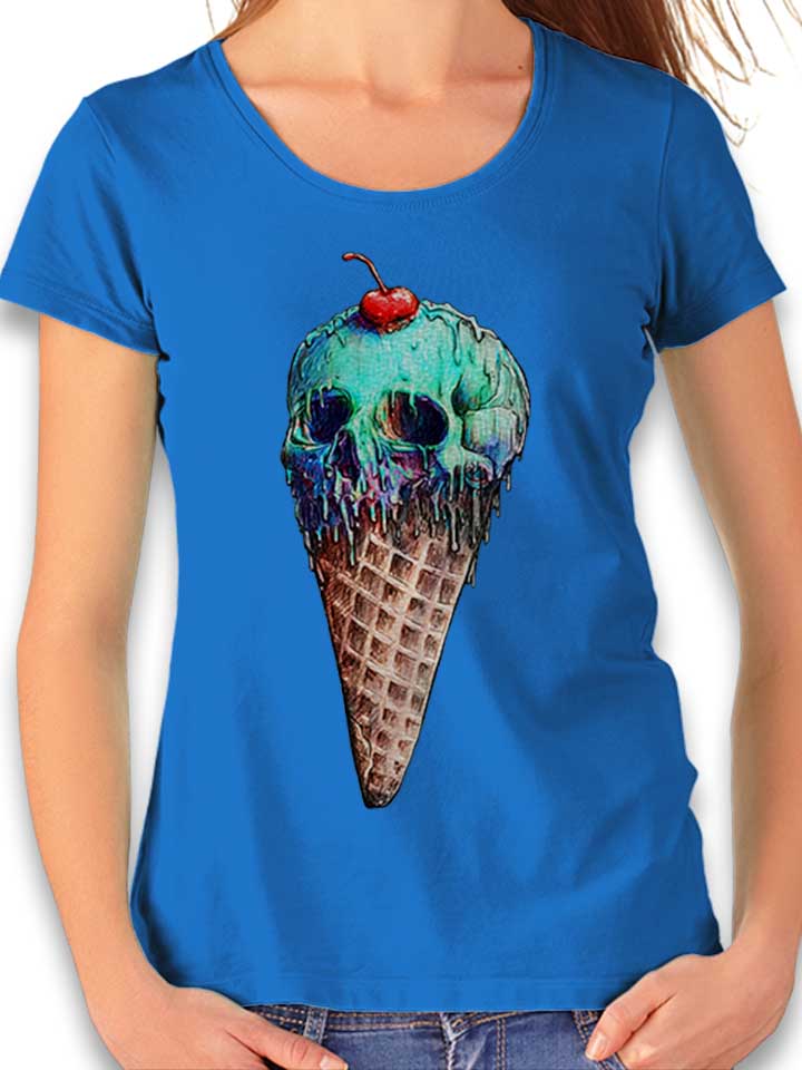 Ice Cream Skull Damen T-Shirt royal L
