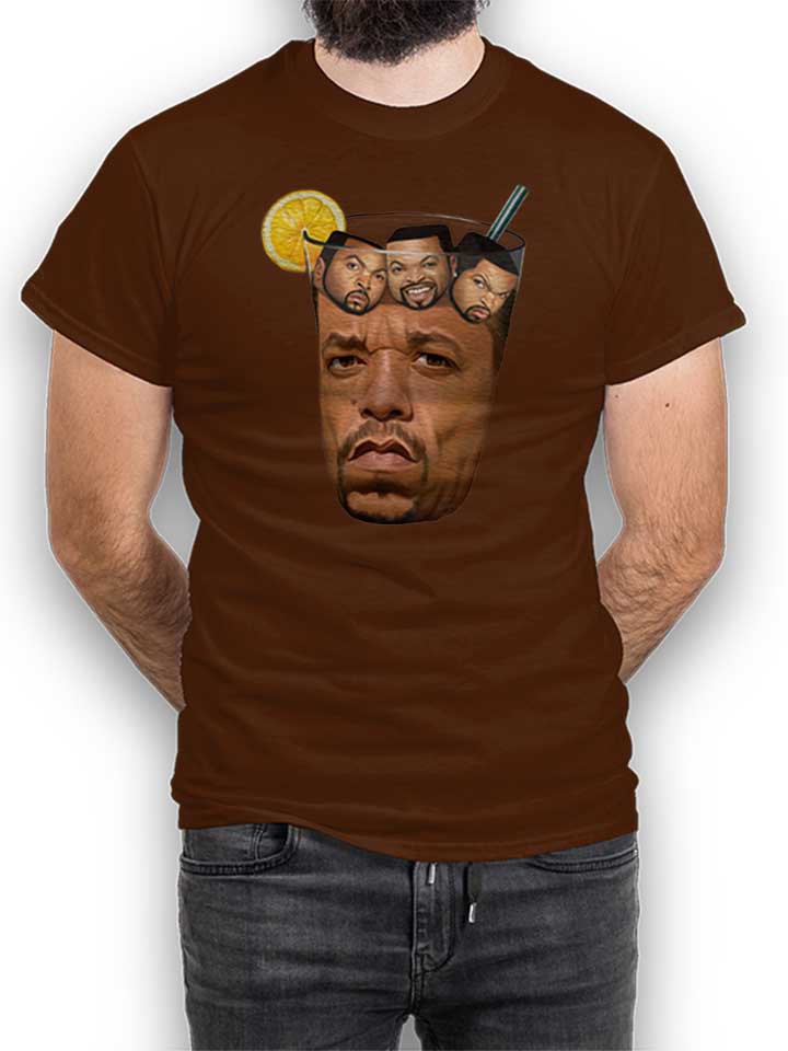 Ice Tea Whith Ice Cubes T-Shirt brown L