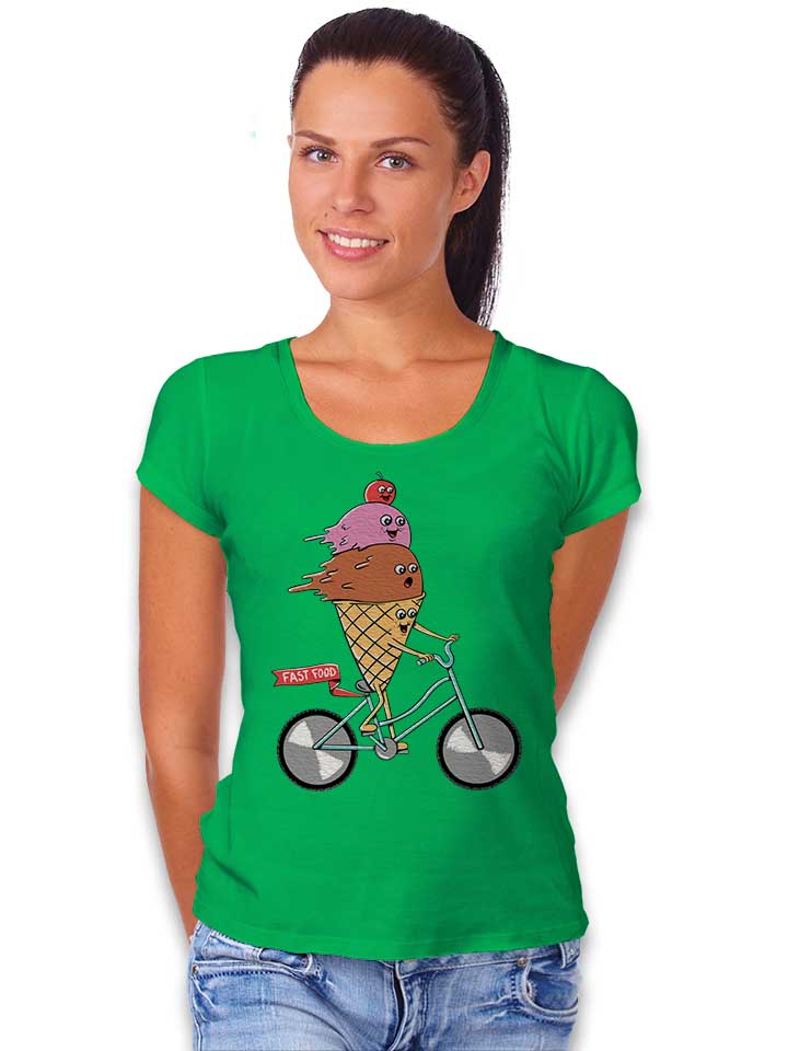 icecream-bike-damen-t-shirt gruen 2