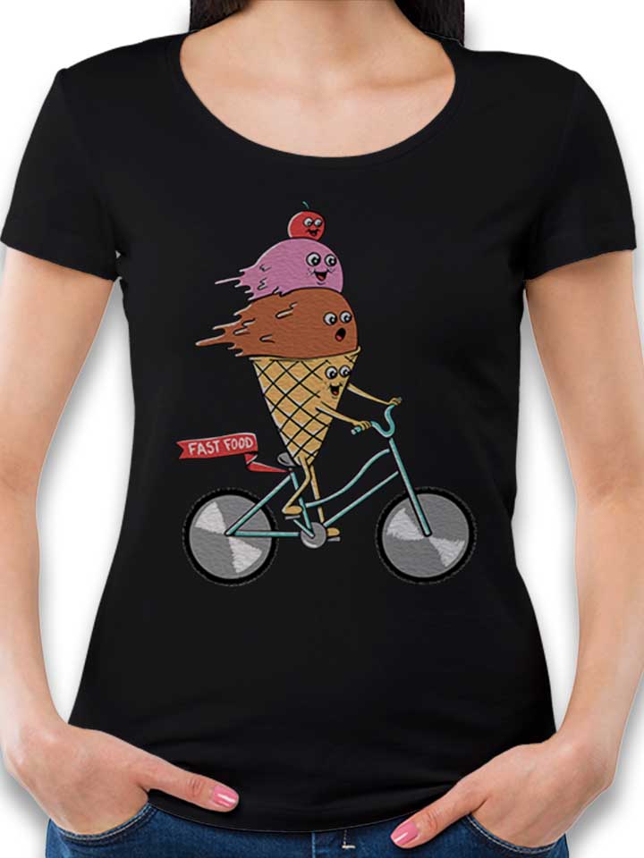 Icecream Bike Damen T-Shirt schwarz L