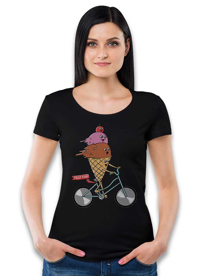 icecream-bike-damen-t-shirt schwarz 2