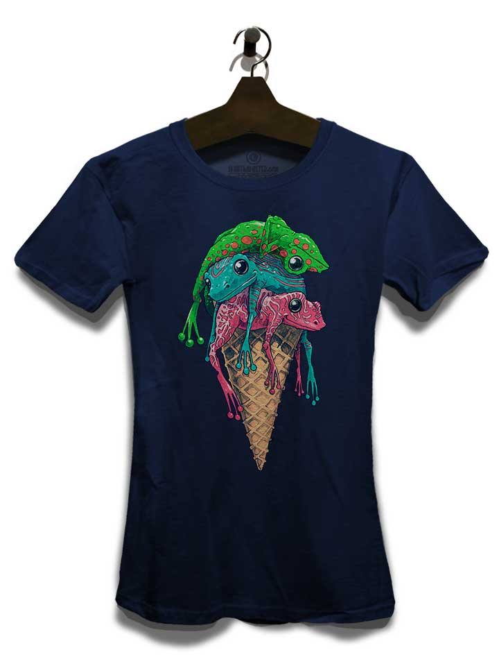 icecream-frogs-damen-t-shirt dunkelblau 3