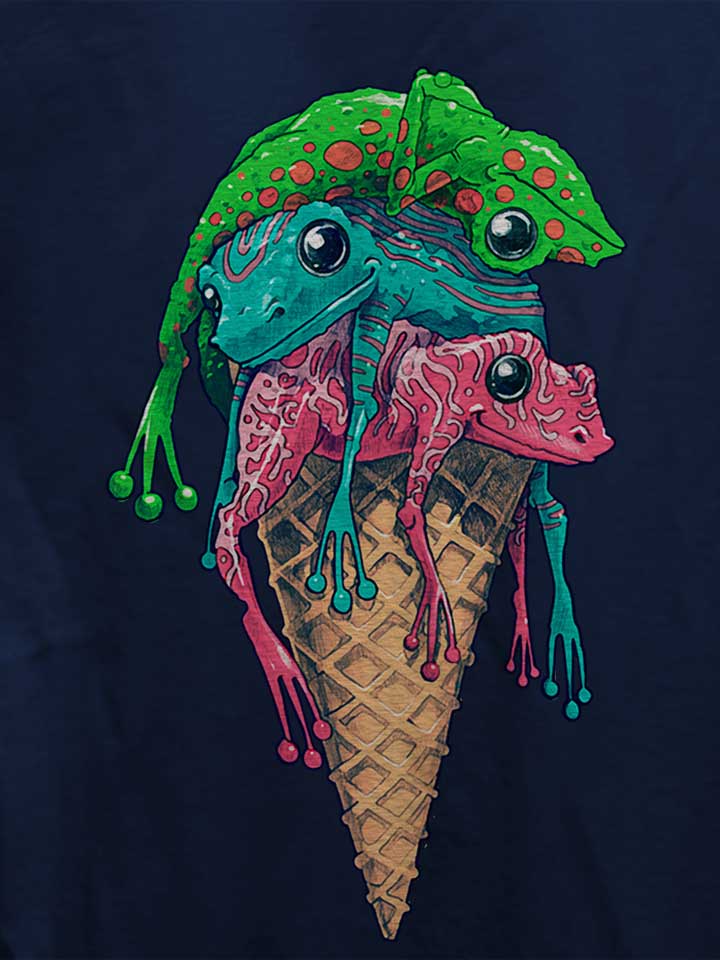 icecream-frogs-damen-t-shirt dunkelblau 4
