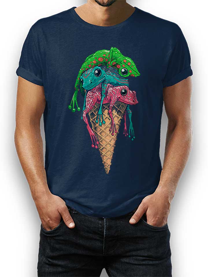 Icecream Frogs T-Shirt dunkelblau L