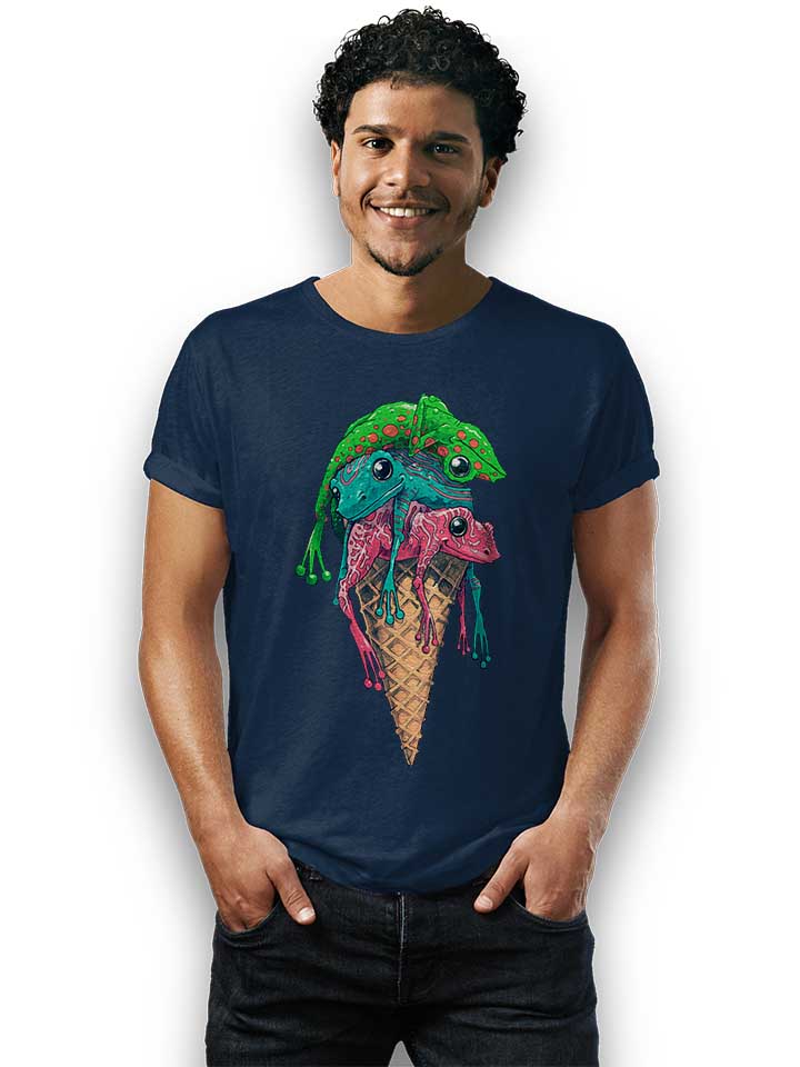 icecream-frogs-t-shirt dunkelblau 2