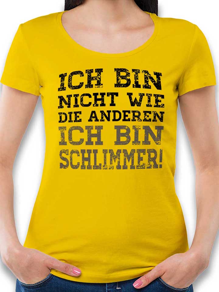 Ich Bin Nicht Wie Die Anderen Camiseta Mujer amarillo L