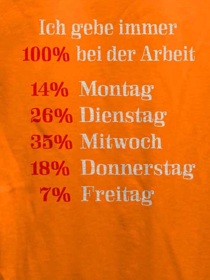 ich-gebe-immer-100-prozent-bei-der-arbeit-damen-t-shirt orange 4