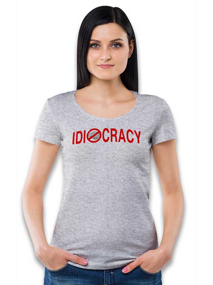 idiocracy-2-damen-t-shirt grau-meliert 2