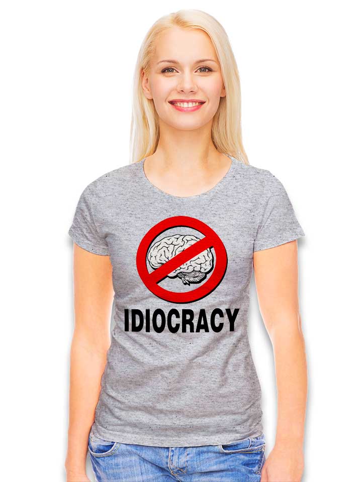 idiocracy-3-damen-t-shirt grau-meliert 2