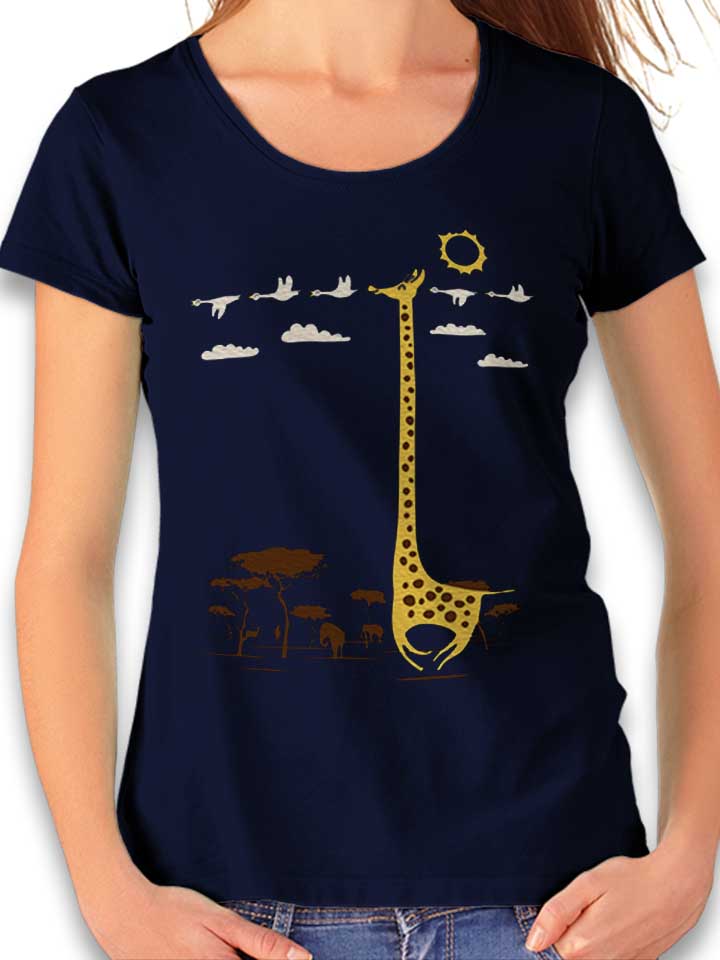 Im Like A Bird Giraffe Damen T-Shirt dunkelblau L