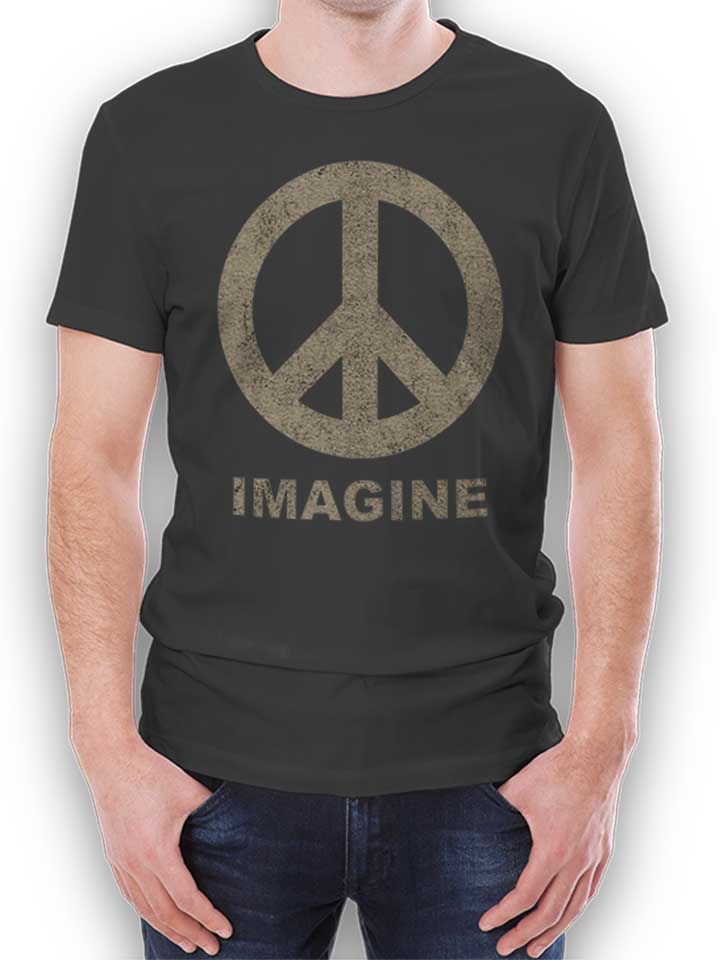 Imagine Peace T-Shirt dunkelgrau L