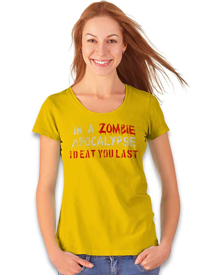 in-a-zombie-apocalypse-id-eat-you-last-vintage-damen-t-shirt gelb 2